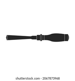 Chisel vector black icon. Vector illustration carving tool on white background. Isolated black illustration icon chisel.