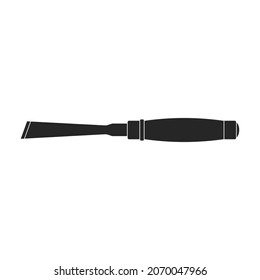 Chisel vector black icon. Vector illustration carving tool on white background. Isolated black illustration icon chisel.