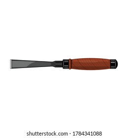 Icono de la caricatura vectorial de Chisel. Herramienta de tallado de ilustraciones vectoriales sobre fondo blanco. Icono de ilustración de dibujos animados aislados.