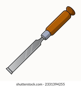 chisel vector illustration,isolated on white background,top view