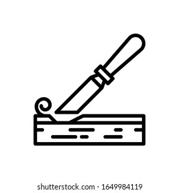 Chisel Vector Outline Icon. EPS 10 File