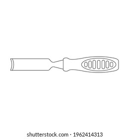 Chisel vector outline icon. Vector illustration tool on white background. Isolated outline illustration icon of chisel .