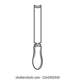Chisel vector outline style isolated on white background. 10 eps
