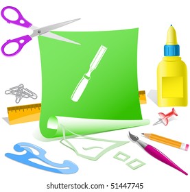 Chisel. Vector paper template.