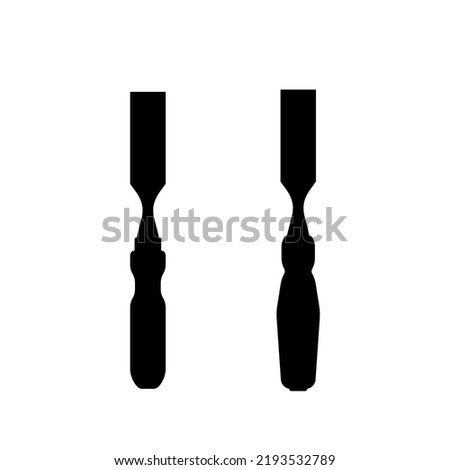 Chisel vector silhouette black color isolated. Chisel icon. Chisel concept.