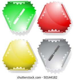 Chisel. Vector sticker.