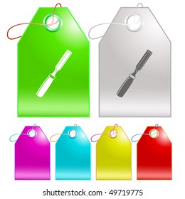 Chisel. Vector tags.