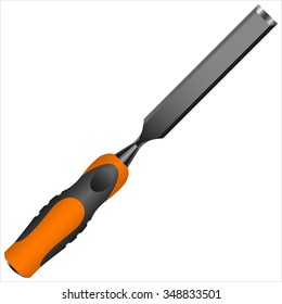 chisel for wood carving on white background vector