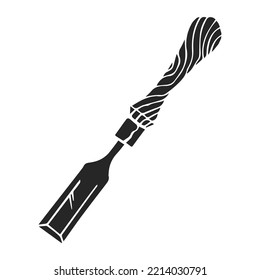 Chisel Woodworking tool vector illustration