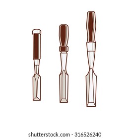 The Chisels. Vector image black white version.