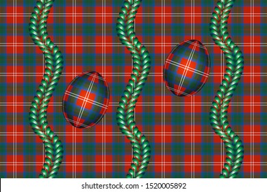 Chisholm tartan pattern and coloring for Easter background