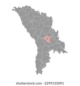Chisinau municipality map, province of Moldova. Vector illustration.