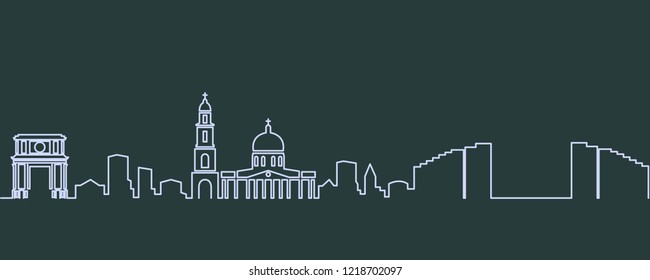 Chisinau Single Line Skyline