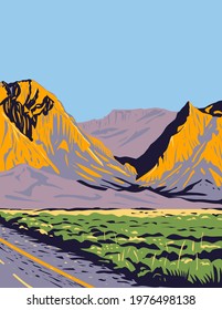 The Chisos Mountains or Chisos Located in Big Bend National Park in the The Trans-Pecos Region of Texas WPA Poster Art