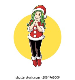 chisrtmas  girl vector illustration design