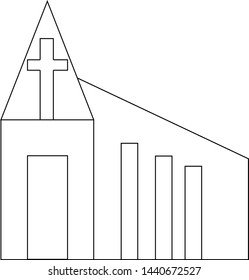 chistian church icon cartoon line art vector 