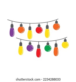 Icono de bombilla de Navidad vector plantilla de diseño plano eps 10