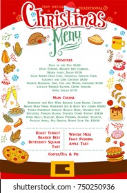 Chistmas Menu layout with cheerful Santa Claus