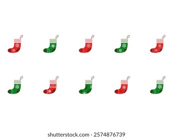 Chistmas Sock Design Element Set