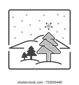 Chistmas tree with landscape view