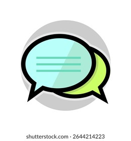 Chit chat icon. Colorful talking speech bubbles symbol. 