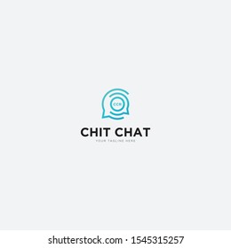 chit chat logo design with line art and letter c