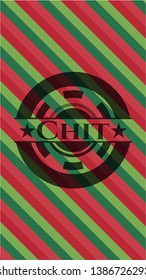 Chit christmas emblem. Vector Illustration. Detailed.