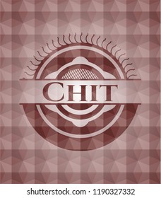 Chit red seamless badge with geometric pattern.