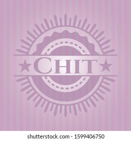 Chit retro style pink emblem. Vector Illustration. Detailed.