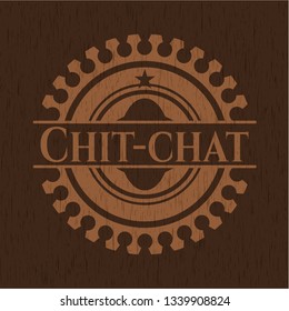 Chit-chat badge with wood background