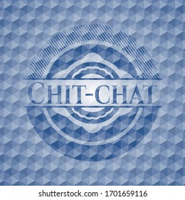 Chit-chat blue hexagon emblem. Vector Illustration. Detailed.