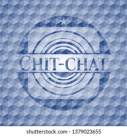 Chit-chat blue polygonal emblem.
