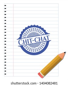 Chit-chat drawn with pen. Blue ink. Vector Illustration. Detailed.