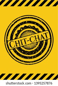Chit-chat grunge warning sign emblem. Vector Illustration. Detailed.