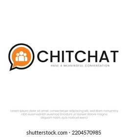 ChitChat Logo Vector Template. Conversation, Talking, Groud Chat. Social Companies Logo. Talking People Chat Logo. 