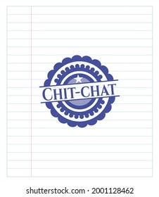 Chit-chat pen draw. Blue ink. Vector Illustration. Detailed. 