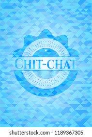 Chit-chat realistic light blue mosaic emblem