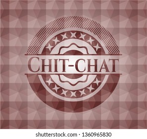 Chit-chat red polygonal badge. Seamless.