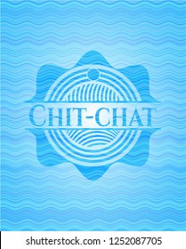 Chit-chat water wave representation emblem background.