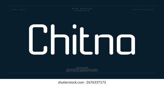 Chitno Luxury minimalist alphabet display font vector. Elegant typeface