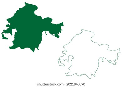 Chitrakoot District (Uttar Pradesh State, Republic Of India) Map Vector Illustration, Scribble Sketch Chitrakoot Map