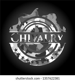 Chivalry on grey camo pattern