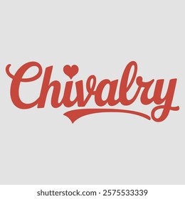 Chivalry script text typography valentine vector  transparent background