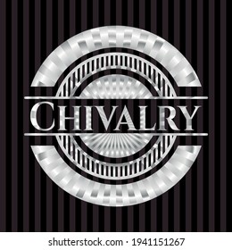 Chivalry silver shiny emblem]. Vector Illustration. Mosaic. 