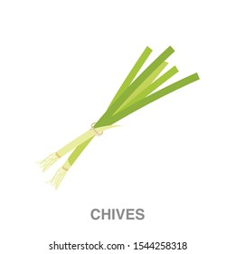 Chive flat icon on white transparent background. You can be used chive icon for several purposes.