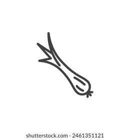 Chive stalks line icon. linear style sign for mobile concept and web design. Chive herb outline vector icon. Symbol, logo illustration. Vector graphics