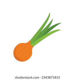Chive vegetable icon flat vector. Chinese herb. Leek onion isolated svg