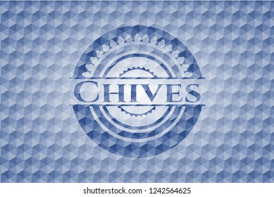 Chives blue polygonal emblem.