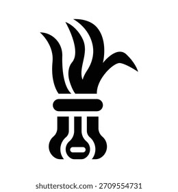 Gráfico de Vector de ilustración de icono de glifo de cebollino. Gráfico simple del Vector de la ilustración del elemento, conveniente para el App, los Sitios web, y las presentaciones aisladas en el fondo blanco