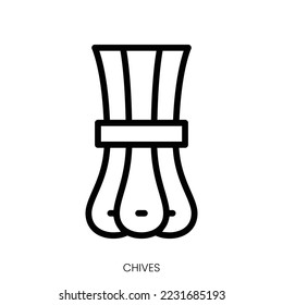 chives icon. Line Art Style Design Isolated On White Background